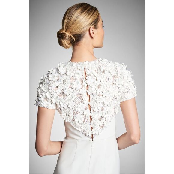 SACHIN & BABI Marist Gown - Ivory Crepe Embroidered Gown - Picture 5 of 14